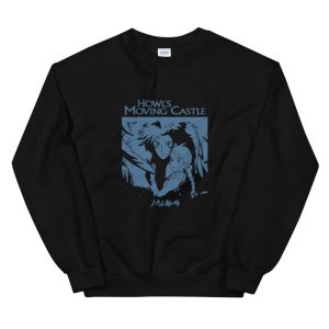 Howl's Moving Castle Book - Howl’s Moving Castle Black & White Sweatshirt Unisex-Apparel, Howl's Moving Castle, Howl's Moving Castle Book, Sweatshirt