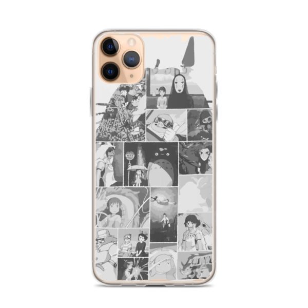 Cat Bus Totoro - Ghibli Studio Collage Art iPhone Case-Accessories, Cat Bus Totoro, Howl's Moving Castle, Kiki's Delivery Service, Laputa: Castle in the Sky, My Neighbor Totoro, Phone Case, ponyo, porco rosso, Spirited Away