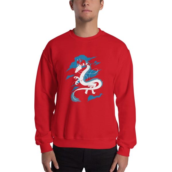 Dragon Haku Spirited Away - Spirited Away – Sen Riding Haku Dragon Sweatshirt-Apparel, Dragon Haku Spirited Away, Spirited Away, Sweatshirt