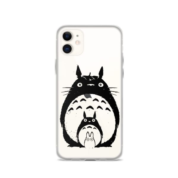 Totoro Lamp - My Neighbor Totoro Black & White iPhone Case-Accessories, Phone Case, Totoro Lamp