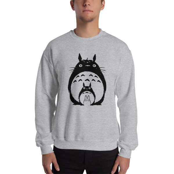 Totoro Dust Sprites - My Neighbor Totoro Black & White Sweatshirt Unisex-Apparel, Sweatshirt, Totoro Dust Sprites