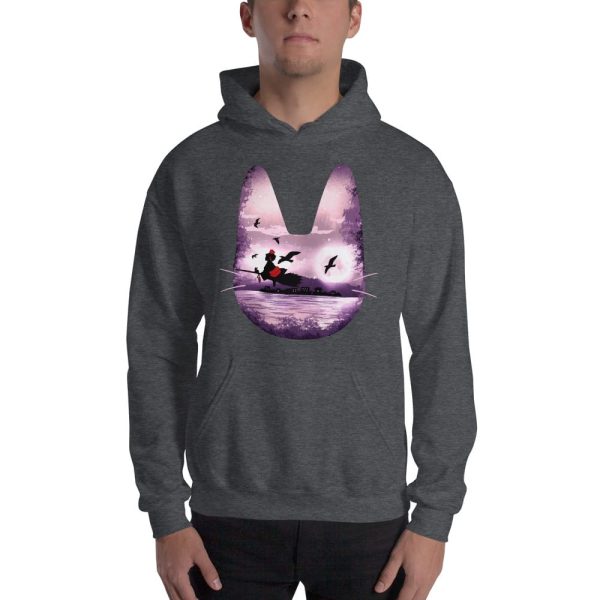 Studio Ghibli - Kiki's Delivery Service - 6.5 - Kiki’s Delivery Service – Purple Jiji Hoodie Unisex-Apparel, Hoodie, Kiki's Delivery Service, Studio Ghibli - Kiki's Delivery Service - 6.5