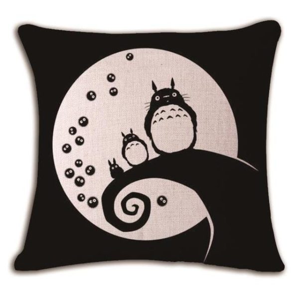 Totoro Ann Arbor - My Neighbor Totoro Linen Throw Pillow Cover-Tag: Other, Totoro Ann Arbor