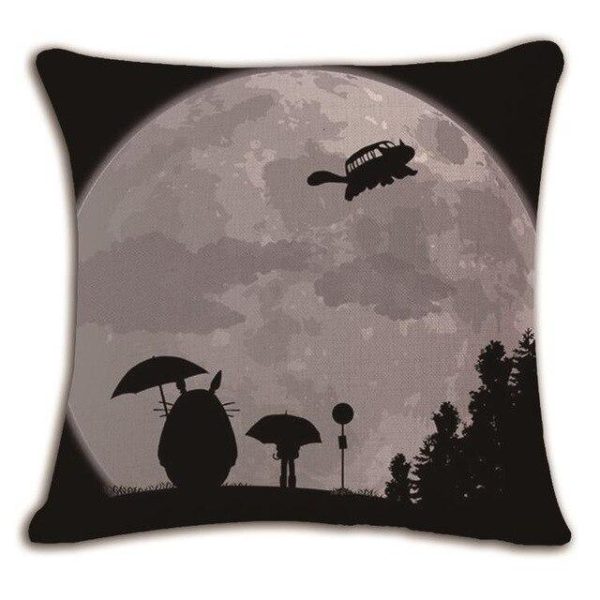 Totoro Ann Arbor - My Neighbor Totoro Linen Throw Pillow Cover-Tag: Other, Totoro Ann Arbor