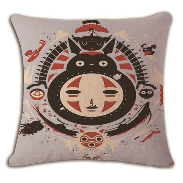 Totoro Ann Arbor - My Neighbor Totoro Linen Throw Pillow Cover-Tag: Other, Totoro Ann Arbor