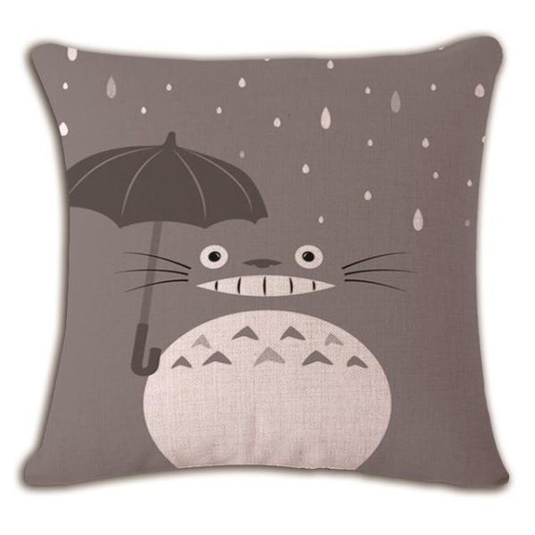 Totoro Ann Arbor - My Neighbor Totoro Linen Throw Pillow Cover-Tag: Other, Totoro Ann Arbor