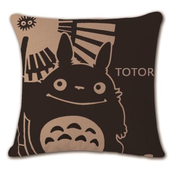 Totoro Ann Arbor - My Neighbor Totoro Linen Throw Pillow Cover-Tag: Other, Totoro Ann Arbor