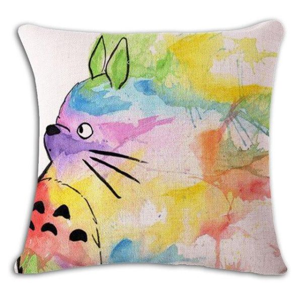 Totoro Ann Arbor - My Neighbor Totoro Linen Throw Pillow Cover-Tag: Other, Totoro Ann Arbor