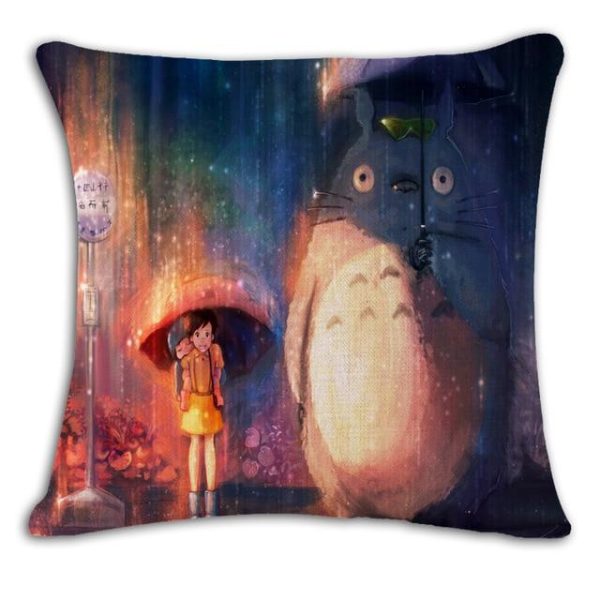 Totoro Ann Arbor - My Neighbor Totoro Linen Throw Pillow Cover-Tag: Other, Totoro Ann Arbor