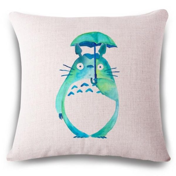 Totoro Ann Arbor - My Neighbor Totoro Linen Throw Pillow Cover-Tag: Other, Totoro Ann Arbor