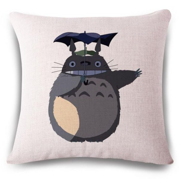 Totoro Ann Arbor - My Neighbor Totoro Linen Throw Pillow Cover-Tag: Other, Totoro Ann Arbor