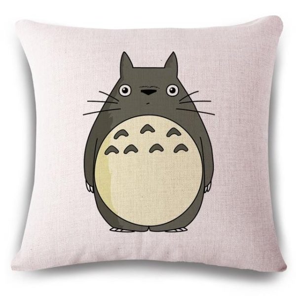 Totoro Ann Arbor - My Neighbor Totoro Linen Throw Pillow Cover-Tag: Other, Totoro Ann Arbor