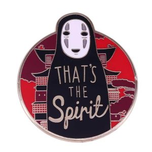 Spirited Away Hayao - Spirited Away No Face Kaonashi “That’s the spirit” Badge Pins-Bags, kaonashi, no face, Other, Spirited Away, Spirited Away Hayao