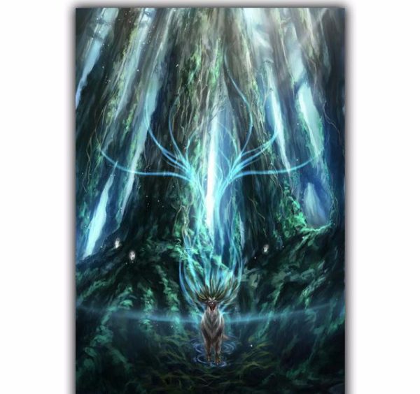 Spirited Away Theaters - Princess Mononoke Spirited Away Silk Poster Canvas 8 Styles-House Decor, Poster, princess mononoke, Spirited Away Theaters