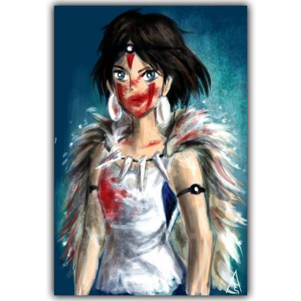 Spirited Away Theaters - Princess Mononoke Spirited Away Silk Poster Canvas 8 Styles-House Decor, Poster, princess mononoke, Spirited Away Theaters