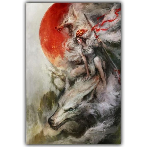 Spirited Away Theaters - Princess Mononoke Spirited Away Silk Poster Canvas 8 Styles-House Decor, Poster, princess mononoke, Spirited Away Theaters