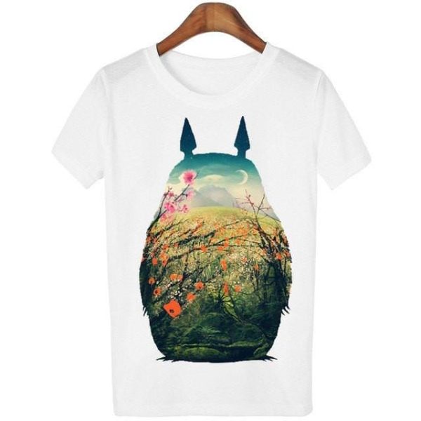 Totoro Backpack - Casual o-neck Totoro Print T-shirt Women 14 Styles-Apparel, My Neighbor Totoro, Totoro Backpack, Tshirt