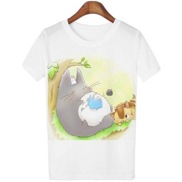 Totoro Backpack - Casual o-neck Totoro Print T-shirt Women 14 Styles-Apparel, My Neighbor Totoro, Totoro Backpack, Tshirt