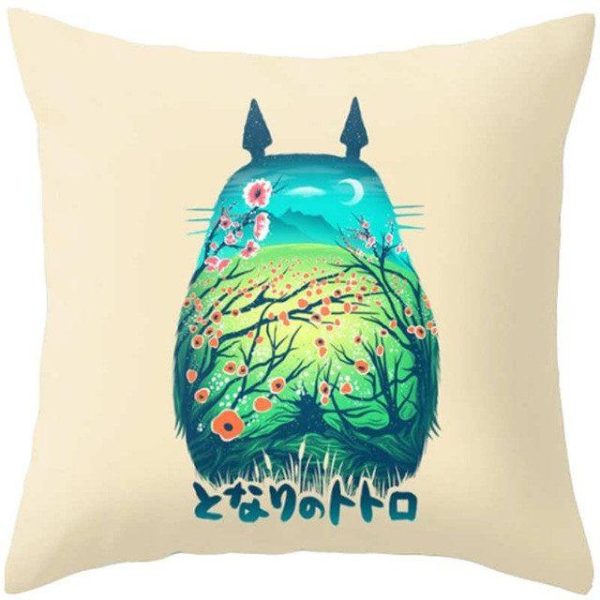 Totoro Ramen - Colorful Totoro Printed Throw Pillow Cover-House Decor, My Neighbor Totoro, Other, Totoro Ramen