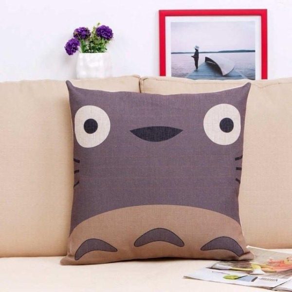 Totoro Ramen - Colorful Totoro Printed Throw Pillow Cover-House Decor, My Neighbor Totoro, Other, Totoro Ramen