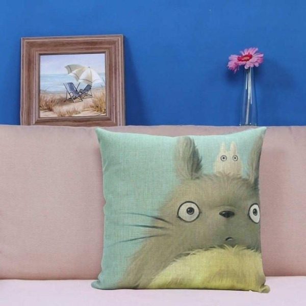 Totoro Ramen - Colorful Totoro Printed Throw Pillow Cover-House Decor, My Neighbor Totoro, Other, Totoro Ramen