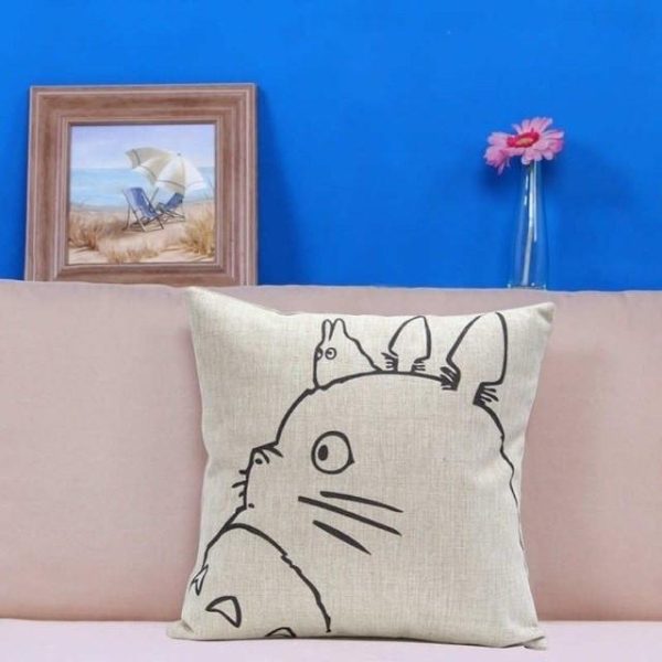 Totoro Ramen - Colorful Totoro Printed Throw Pillow Cover-House Decor, My Neighbor Totoro, Other, Totoro Ramen