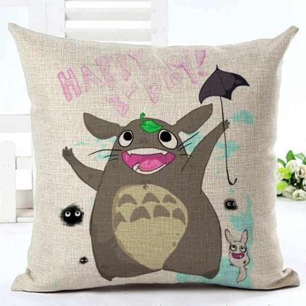 Totoro Ramen - Colorful Totoro Printed Throw Pillow Cover-House Decor, My Neighbor Totoro, Other, Totoro Ramen