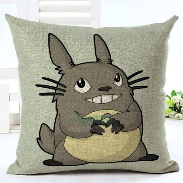 Totoro Ramen - Colorful Totoro Printed Throw Pillow Cover-House Decor, My Neighbor Totoro, Other, Totoro Ramen