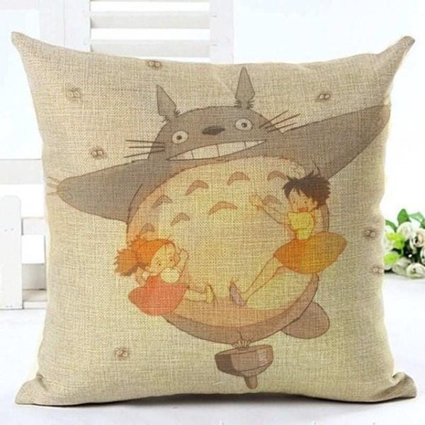 Totoro Ramen - Colorful Totoro Printed Throw Pillow Cover-House Decor, My Neighbor Totoro, Other, Totoro Ramen