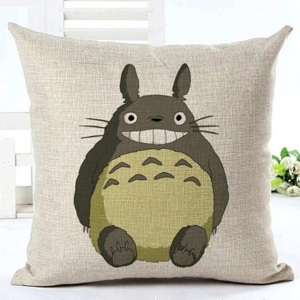 Totoro Ramen - Colorful Totoro Printed Throw Pillow Cover-House Decor, My Neighbor Totoro, Other, Totoro Ramen