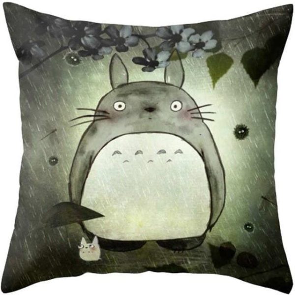 Totoro Ramen - Colorful Totoro Printed Throw Pillow Cover-House Decor, My Neighbor Totoro, Other, Totoro Ramen