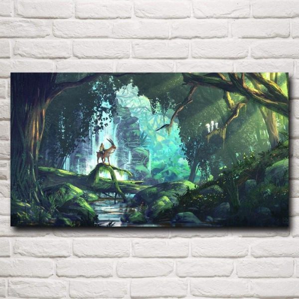 San Princess Mononoke - Princess Mononoke Silk Poster Print-House Decor, Poster, princess mononoke, San Princess Mononoke