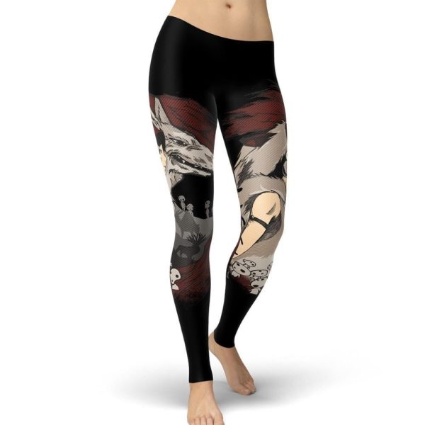 Anime Film Princess Mononoke - Princess Mononoke Leggings Style 7-Anime Film Princess Mononoke, Apparel, princess mononoke