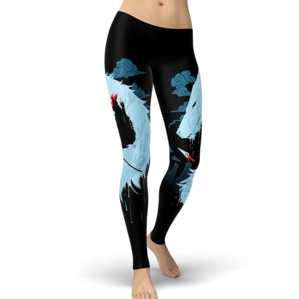 Studio Ghibli Films Princess Mononoke - Princess Mononoke Leggings Style 4-Apparel, princess mononoke, Studio Ghibli Films Princess Mononoke