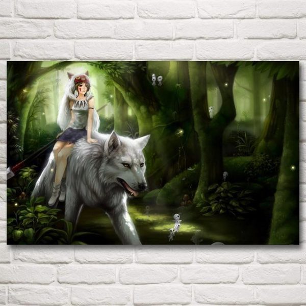 Princess Mononoke Spirits - Princess Mononoke Silk Poster 5 Styles-House Decor, Poster, princess mononoke, Princess Mononoke Spirits