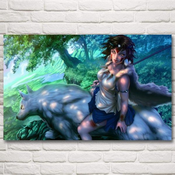 Princess Mononoke Spirits - Princess Mononoke Silk Poster 5 Styles-House Decor, Poster, princess mononoke, Princess Mononoke Spirits