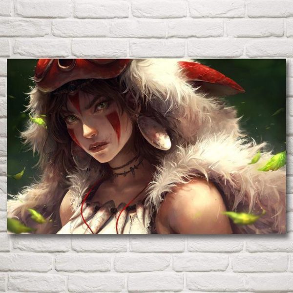 Princess Mononoke Spirits - Princess Mononoke Silk Poster 5 Styles-House Decor, Poster, princess mononoke, Princess Mononoke Spirits