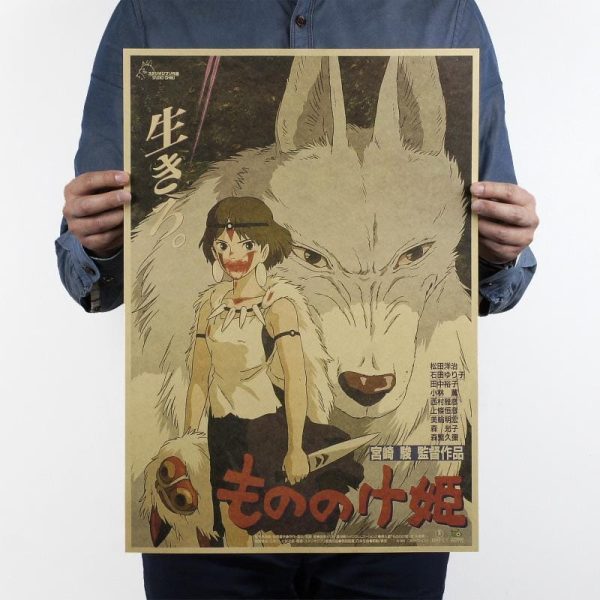 Forest Spirits Princess Mononoke - Princess Mononoke Kraft Paper Poster 51×35.5cm-Forest Spirits Princess Mononoke, House Decor, Poster, princess mononoke