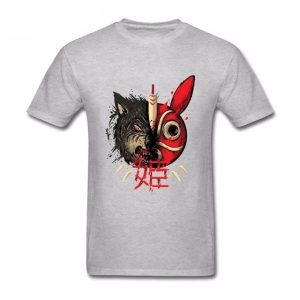 Where To Watch Princess Mononoke - Princess Mononoke Mask & Wolf T shirts-Apparel, princess mononoke, Tshirt, Where To Watch Princess Mononoke