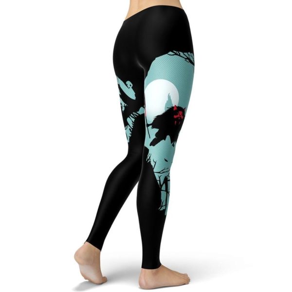 Princess Mononoke Kodama - Princess Mononoke Leggings Style 8-Apparel, princess mononoke, Princess Mononoke Kodama