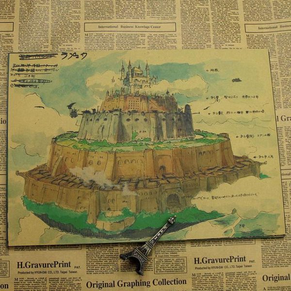 Laputa Castle In The Sky Book - Laputa: Castle in the Sky Kraft Paper Poster-House Decor, Laputa Castle In The Sky Book, Laputa: Castle in the Sky, Poster