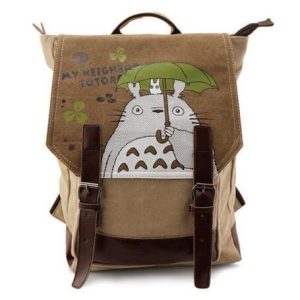 Totoro Dust Sprites - My Neighbor Totoro with Umbrella Canvas Backpack-Bags, My Neighbor Totoro, Totoro Dust Sprites