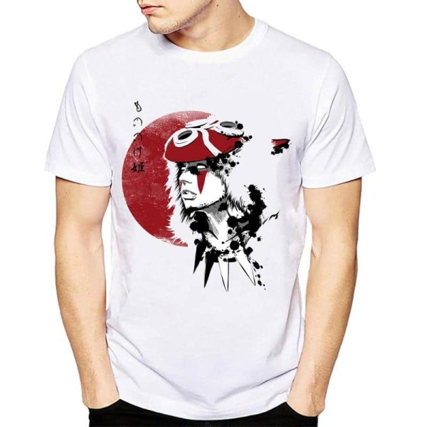 Princess Mononoke Wolf - Princess Mononoke T Shirt For Men-Apparel, Costume, Princess Mononoke Wolf, Tshirt