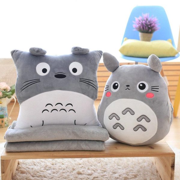 My Totoro - My Neighbor Totoro Hand Warmer Plush Pillow With Grey Blanket-My Totoro, Tag: Plushies