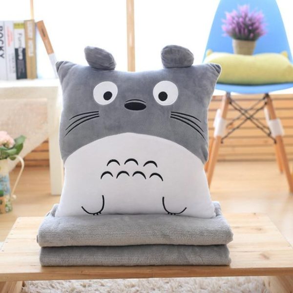 My Totoro - My Neighbor Totoro Hand Warmer Plush Pillow With Grey Blanket-My Totoro, Tag: Plushies