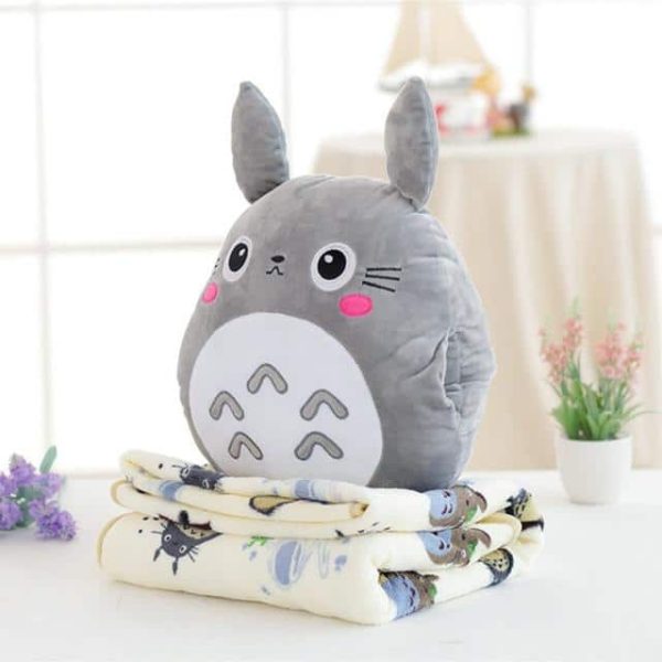 My Neighbour Totoro Cast - My Neighbor Totoro Hand Warmer Plush Pillow With Coloring Blanket-My Neighbor Totoro, My Neighbour Totoro Cast, Plushies