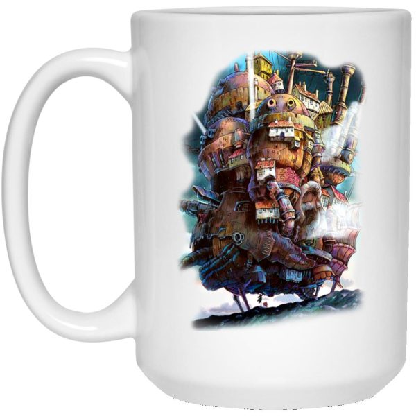 Characters In Howl's Moving Castle - Howl’s Moving Castle on the Sky Mug-Characters In Howl's Moving Castle, House Decor, Howl's Moving Castle, Mug