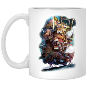 Characters In Howl's Moving Castle - Howl’s Moving Castle on the Sky Mug-Characters In Howl's Moving Castle, House Decor, Howl's Moving Castle, Mug