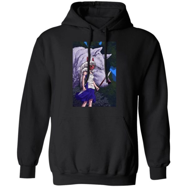 Yakul Princess Mononoke - Princess Mononoke And Her Weapons Hoodie-Apparel, Hoodie, princess mononoke, Yakul Princess Mononoke