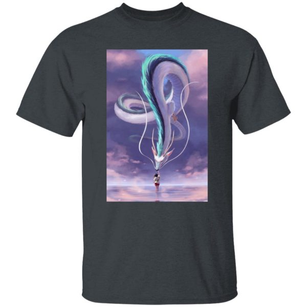 Minimalistic Spirited Away Wallpaper Phone - Spirited Away – Chihiro Touching Haku Dragon T Shirt-Apparel, Minimalistic Spirited Away Wallpaper Phone, Spirited Away, Tshirt